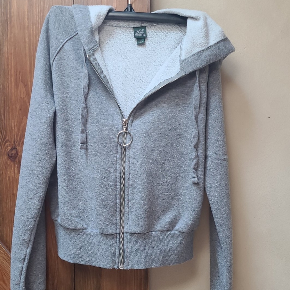Grey zip up hoodie